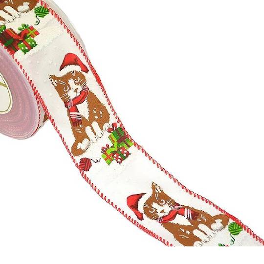 Ribbon 9mt, 55mm Christmas Cat in Hat *ETA Nov